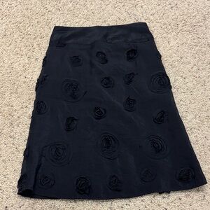 DownEast Black Textured A-Line Skirt XS